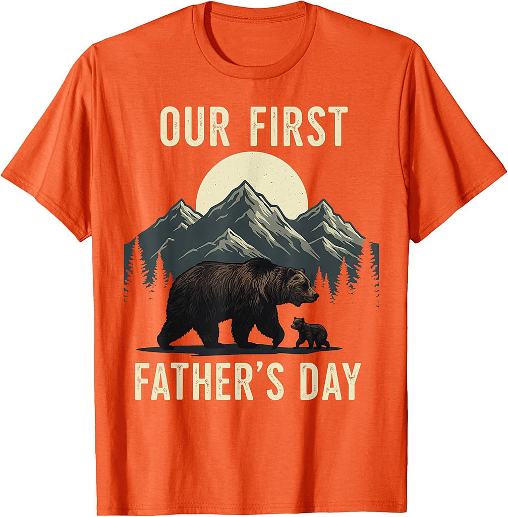 Our First Fathers Day Papa Bear Lover Gifts Daddy Graphic T-Shirt
