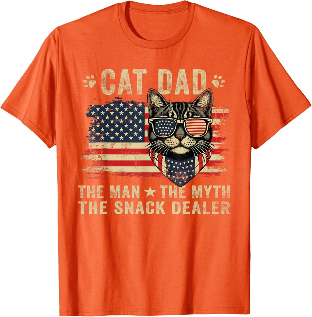 Cat Dad The Man The Myth The Snack Dealer Funny Father's Day T-Shirt