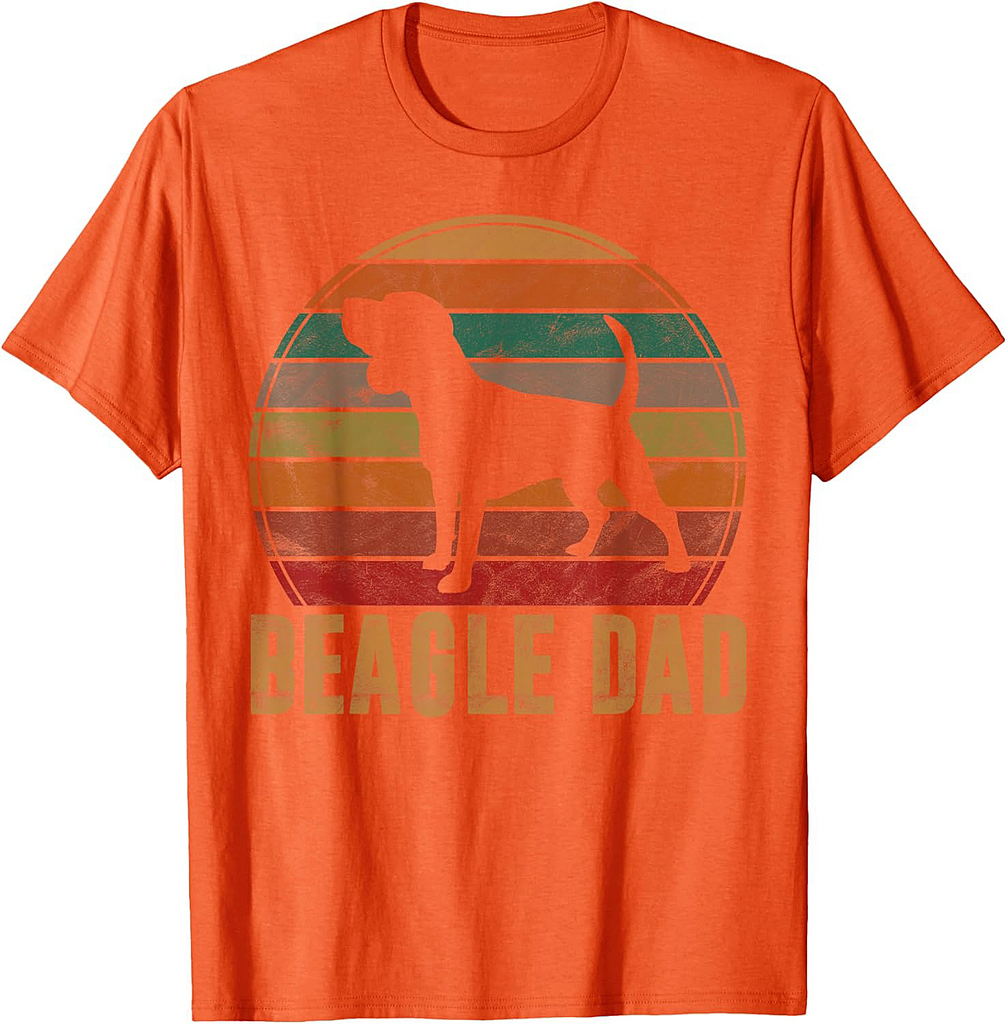 Retro Beagle Dad Gift Dog Owner Pet Tricolor Beagle Father Men Women Girls T-Shirt
