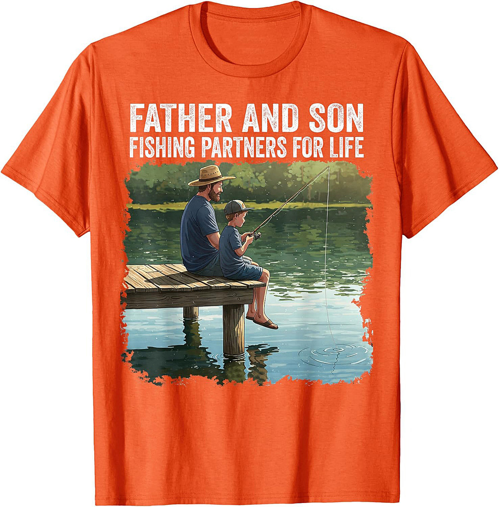 Father Son Fishing Partners For Life Fathers Day Graphic T-Shirt