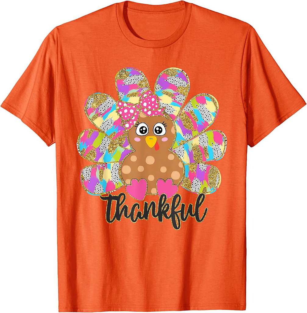 Funny Turkey Thankful Blessed Thanksgiving Autumn Fall Y'all T-Shirt
