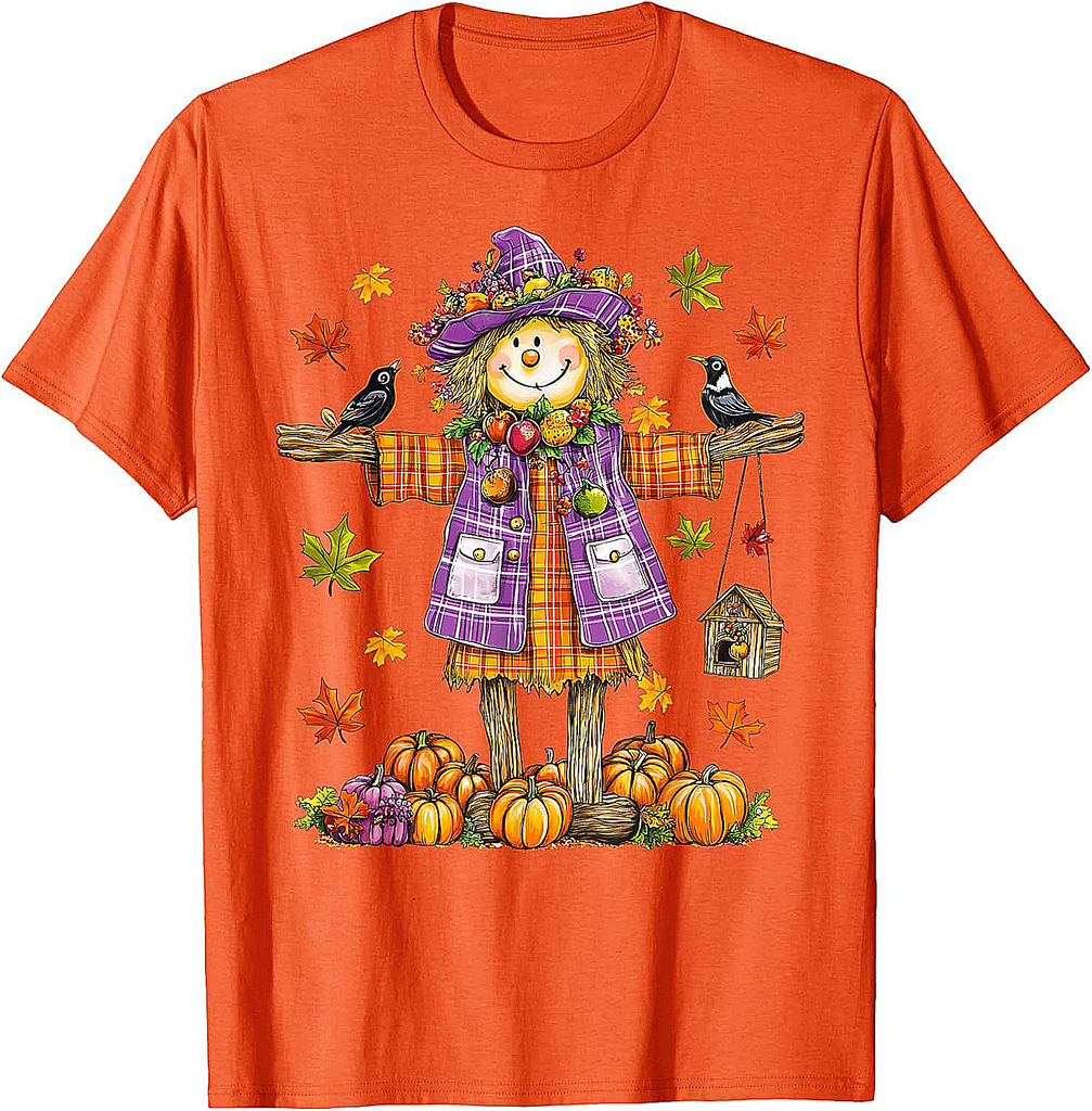 Scarecrow Autumn Fall Season Pumpkin Thanksgiving Halloween T-Shirt