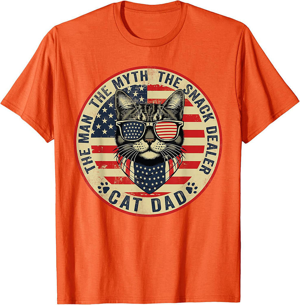 Cat Dad The Man The Myth The Snack Dealer Funny Father's Day T-Shirt