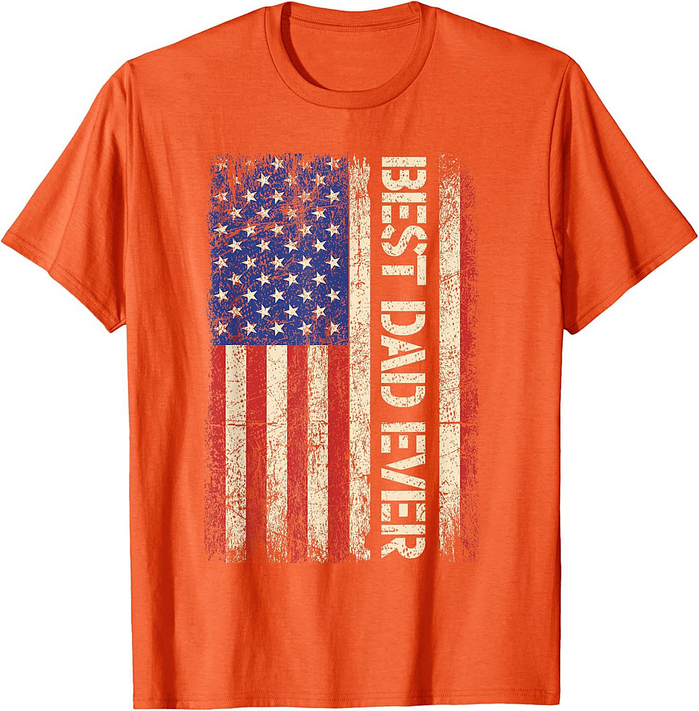 Best Dad Ever US American Flag Gifts For Father's Day Men T-Shirt