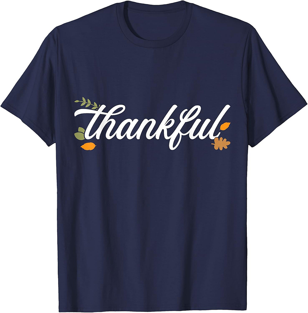 Thankful autumn fall leaves blessed grateful thanksgiving T-Shirt