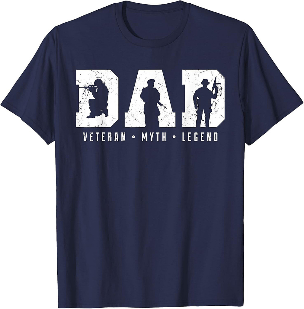 Dad Veteran Myth Legend Dad Military Father Gift T-Shirt