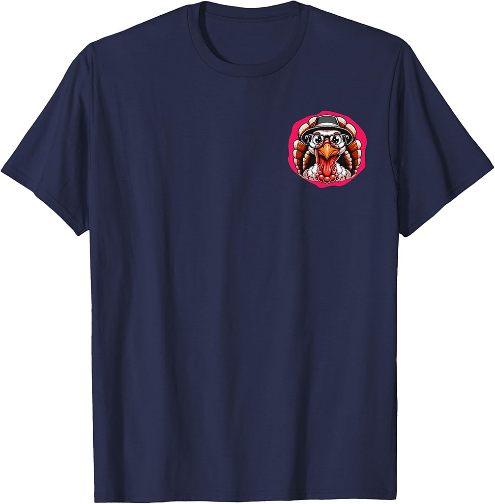 Thanksgiving Hipster Turkey with Glasses T-Shirt