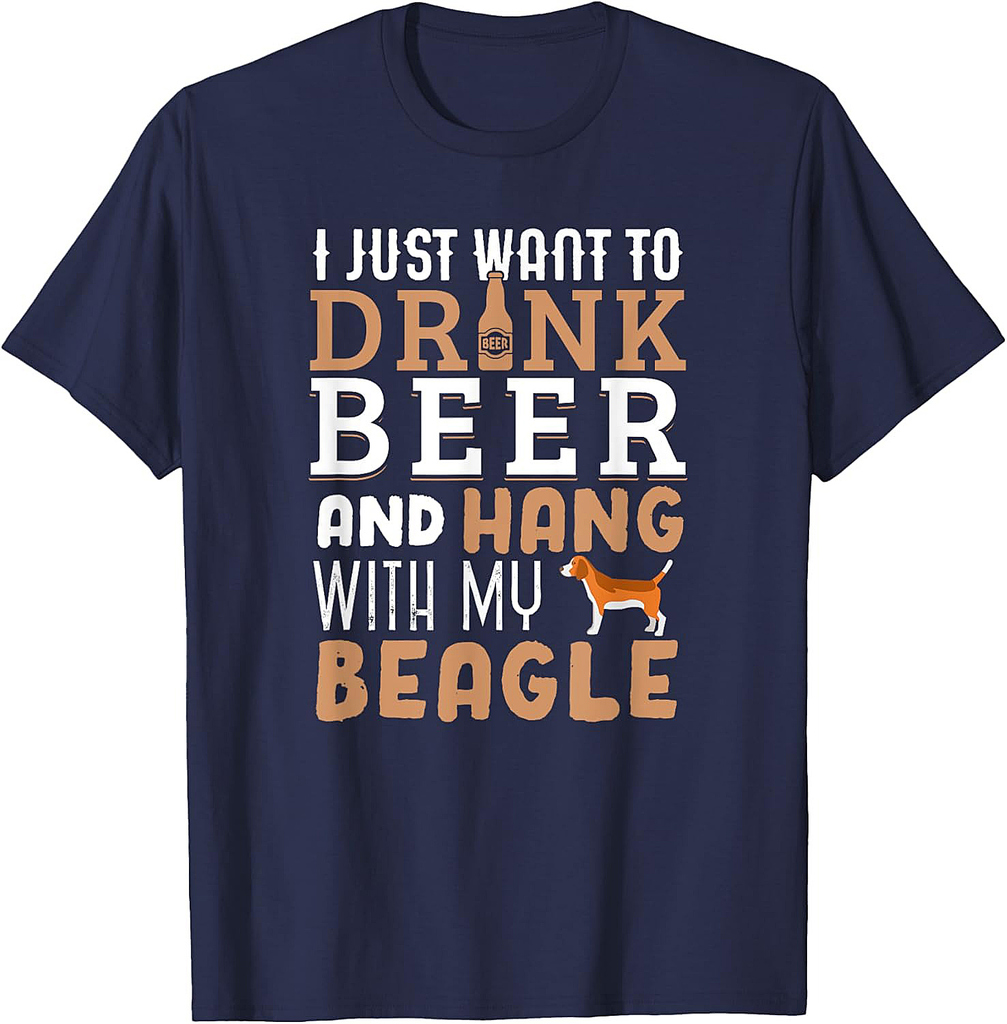 Beagle Dad Shirt Funny Father's Day Dog Lover Gift Beer Men Women T-Shirt