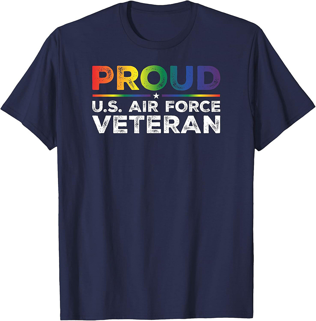 Proud U.S. Air Force Veteran Gay Proud Rainbow Flag T-Shirt