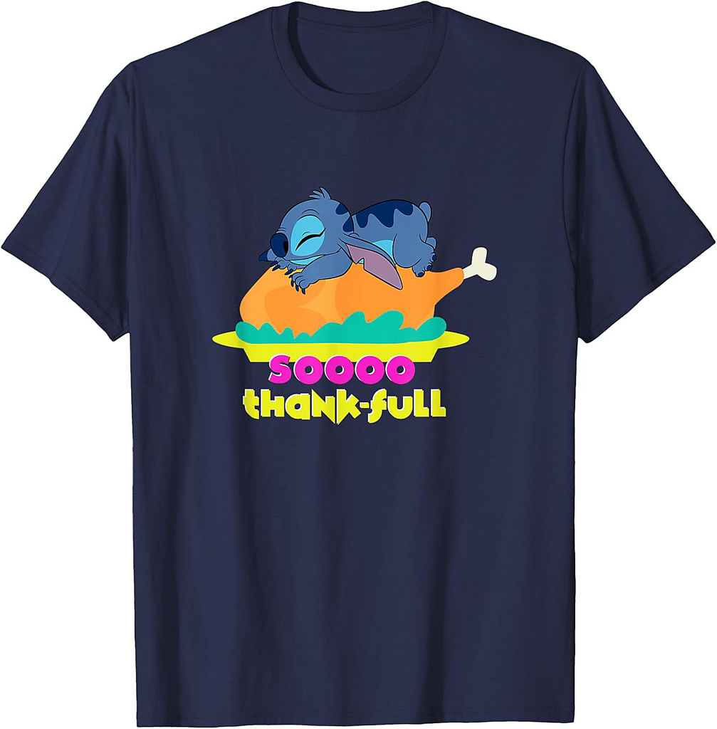 Disney Lilo & Stitch Thanksgiving Soooo Thankful Turkey Nap T-Shirt
