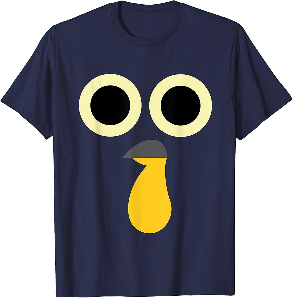 Art Deco Funny Thanksgiving Turkey Face T-Shirt