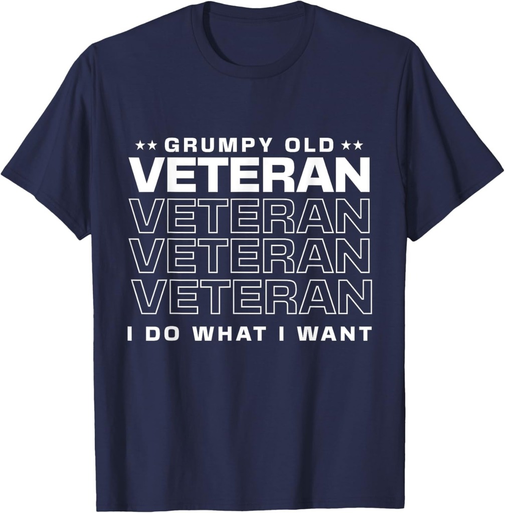 Military Veteran Do What I Want Flag Grumpy Old Vet T-Shirt