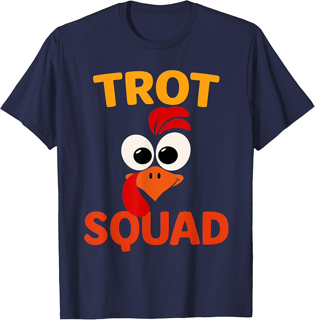 Funny Turkey Trot Squad Thanksgiving Running Family Marathon T-Shirt