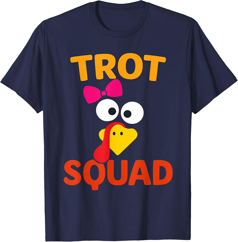 Turkey Trot Squad Funny Thanksgiving Running Family Marathon T-Shirt