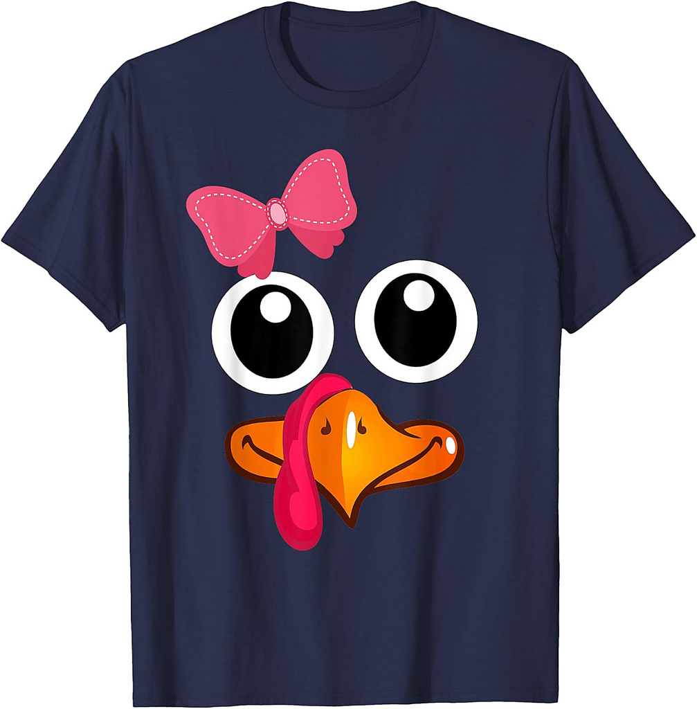 Thanksgiving Turkey Face Cute Girl T-Shirt
