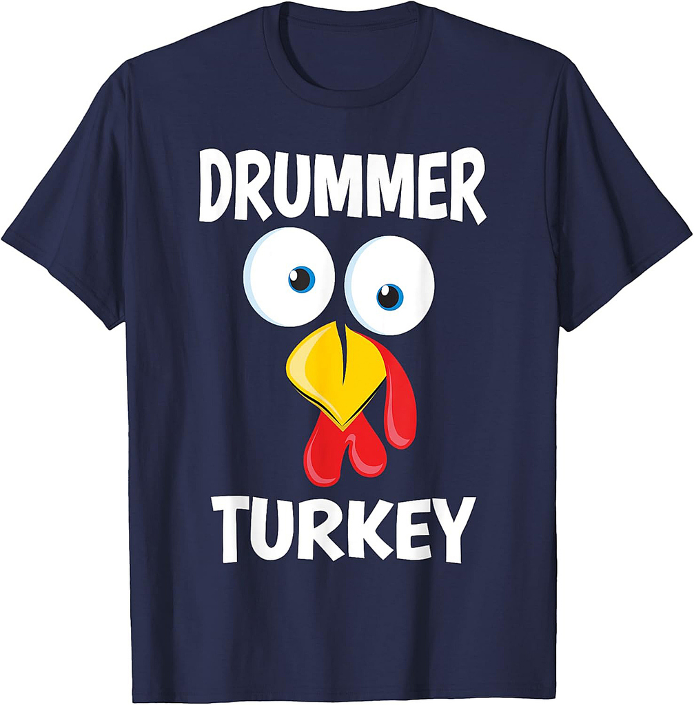 Thanksgiving Drummer Turkey Funny Pajama T-Shirt
