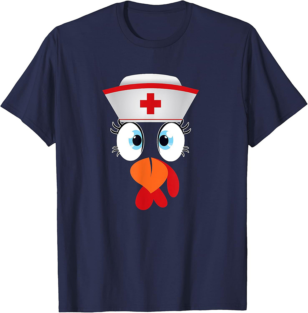 Turkey Day Nursing Thanksgiving Turkey Face Nurse T-Shirt
