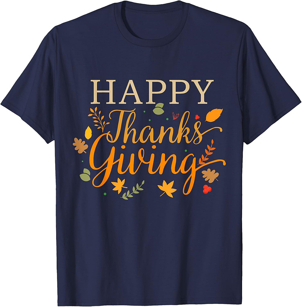 Happy thanksgiving autumn fall leaves for holiday season T-Shirt