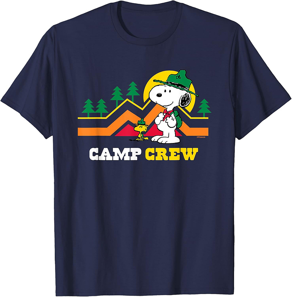 Peanuts Snoopy and Woodstock Beagle Scouts Camp Crew T-Shirt