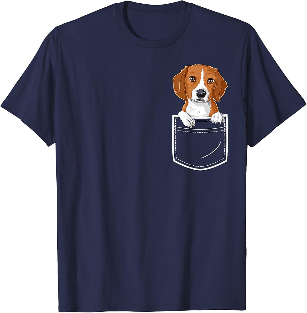 Beagle in Your Front Pocket T Shirt Dog Puppy T-shirt Tee T-Shirt for Men Women