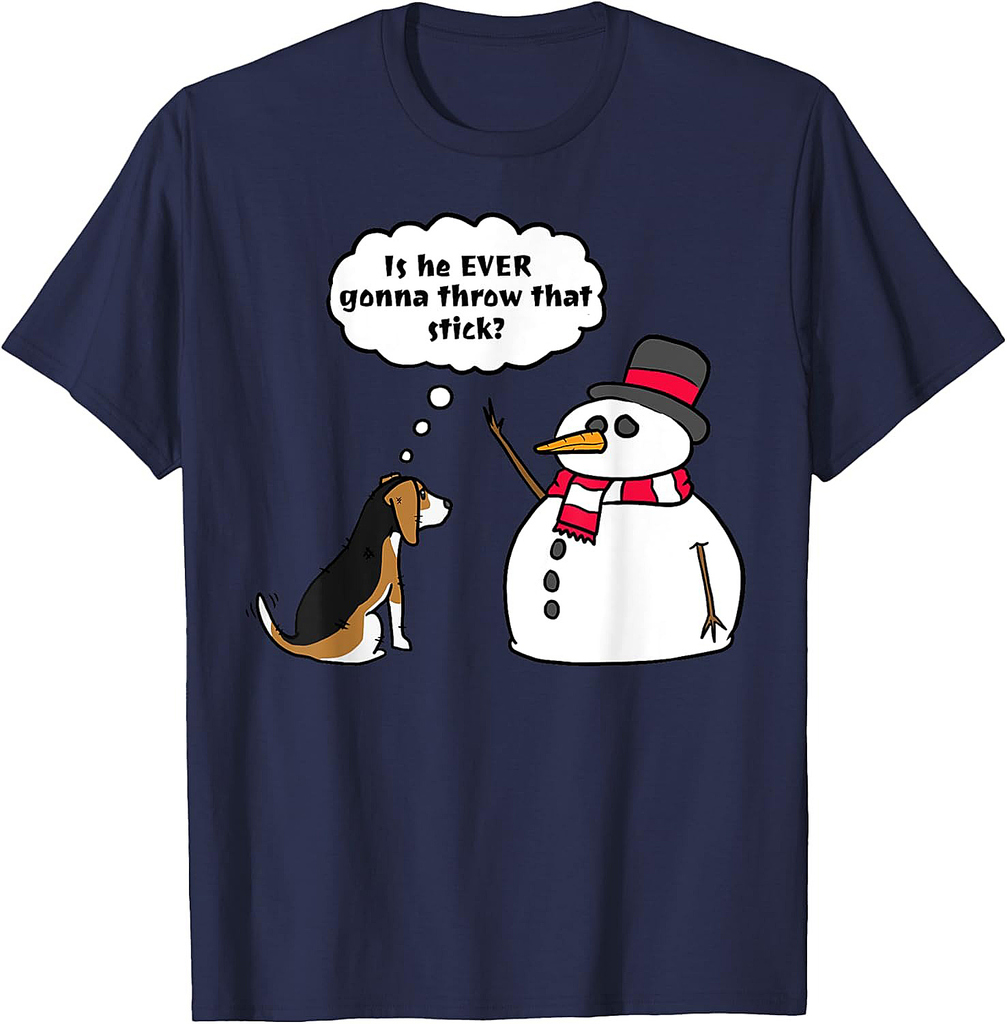 Beagle Snowman Christmas T-Shirt Dog Shirt T-Shirt