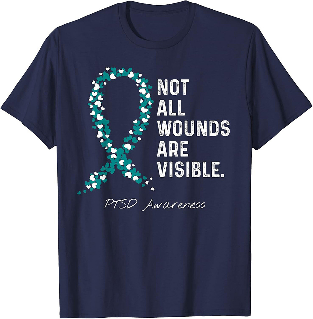 22 Veterans Day Military Teal Ribbon T-Shirt