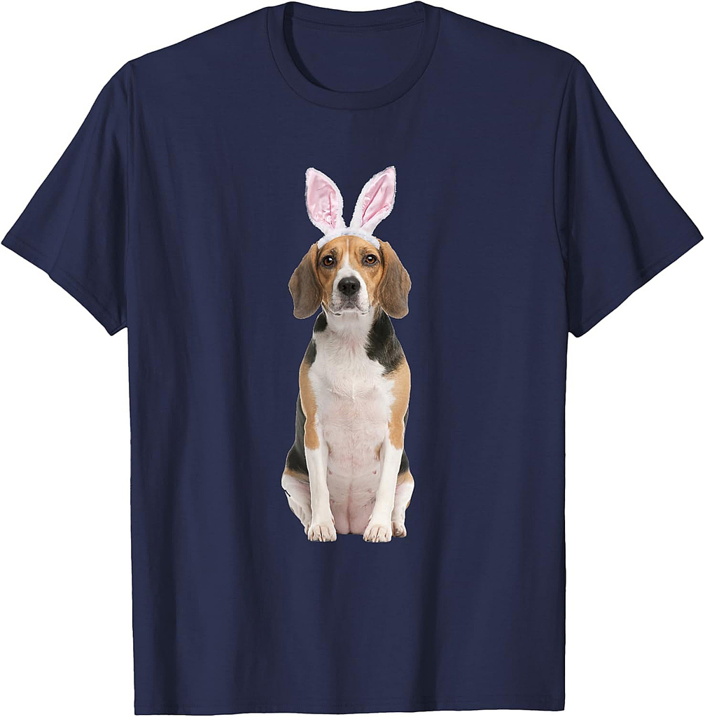 Beagle Wearing Easter Bunny Ears Dog Men Women T-Shirt