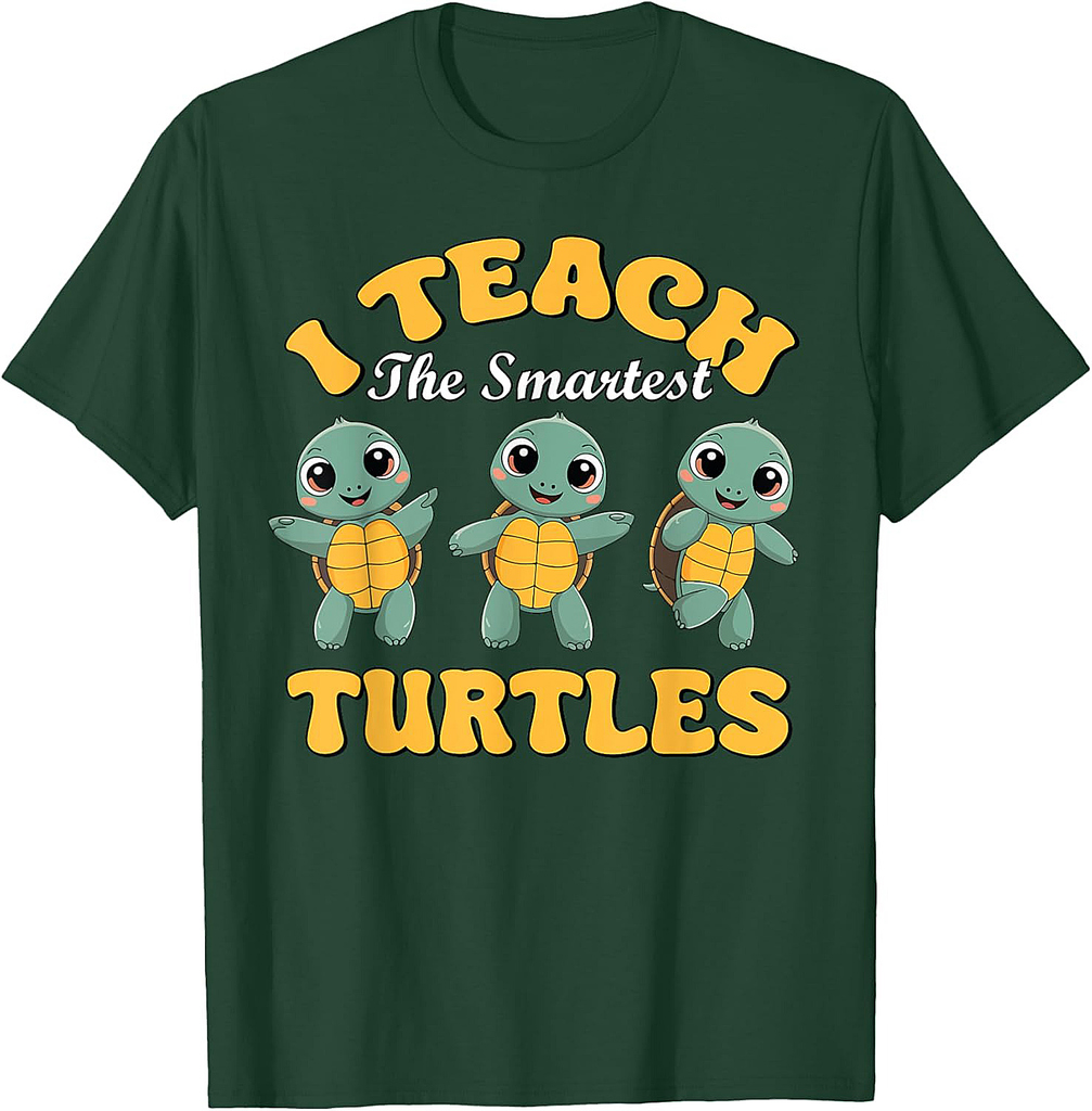 I Teach The Smartest Turtles Thanksgiving Proud Teacher Job T-Shirt