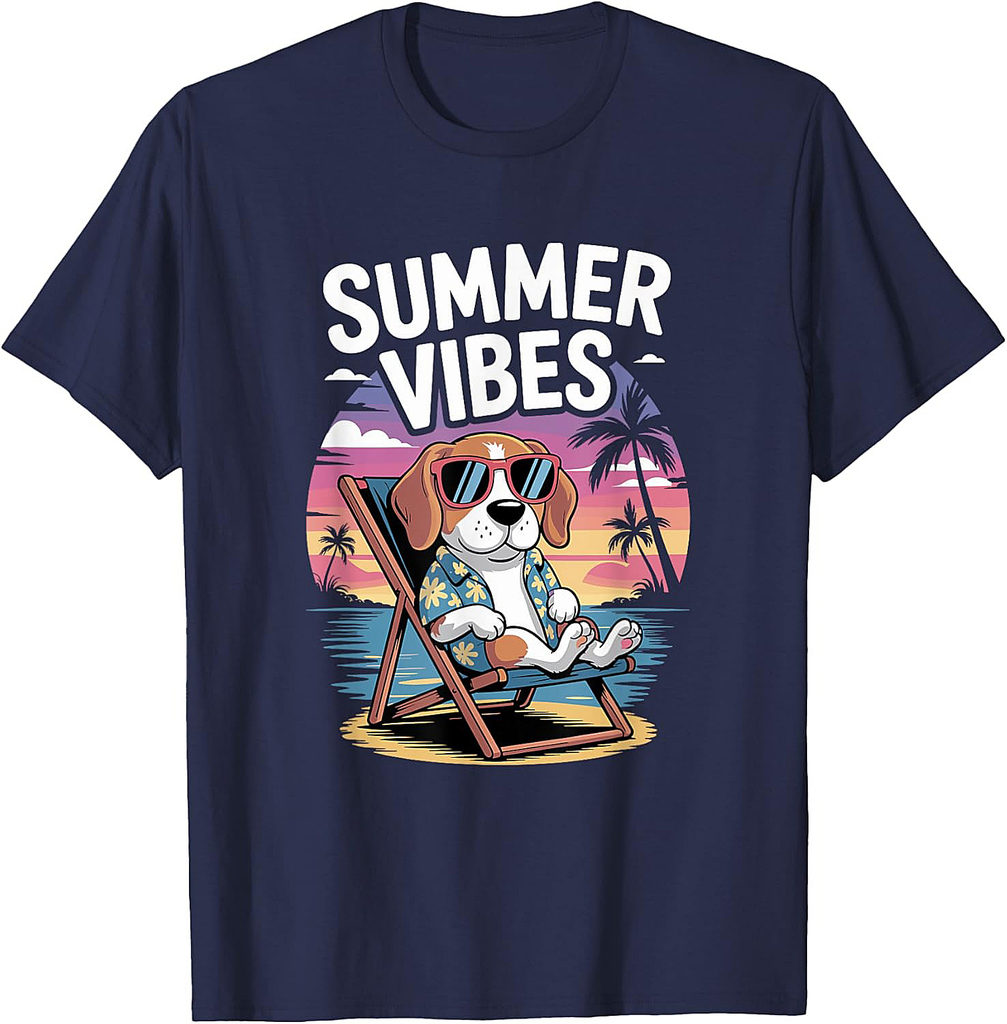 Funny Summer Beagle Beach Dog Vacation T-Shirt