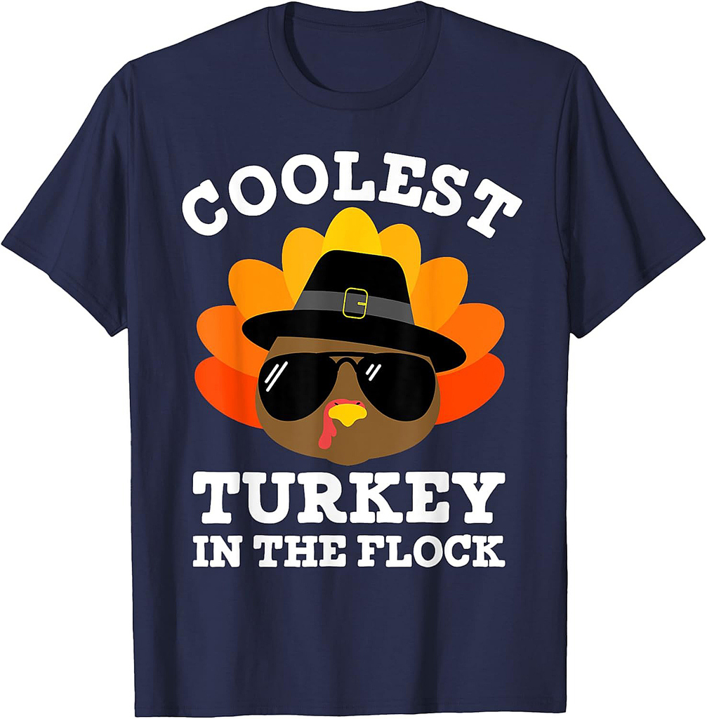 Thanksgiving for Men Boys Toddler Coolest Turkey T-Shirt
