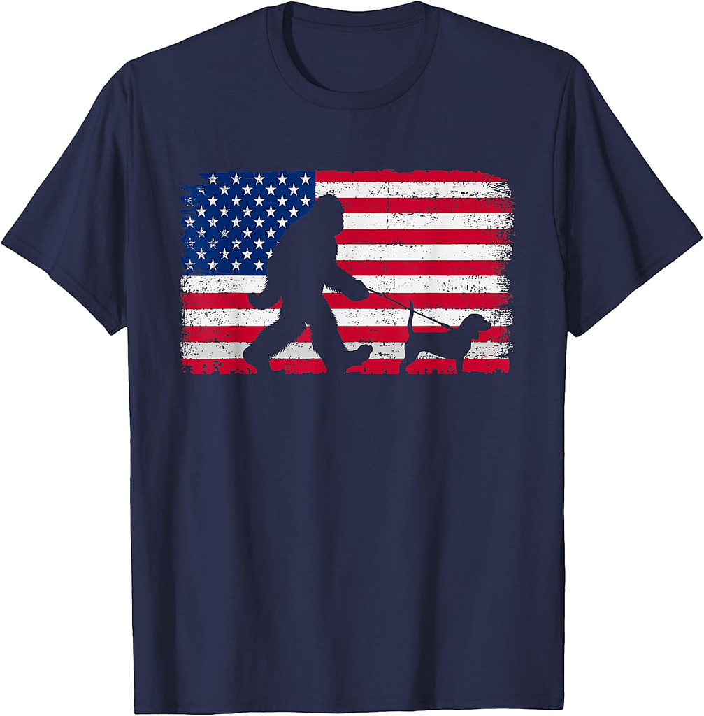 Retro Beagle 4th of July US American Flag Patriotic T-Shirt