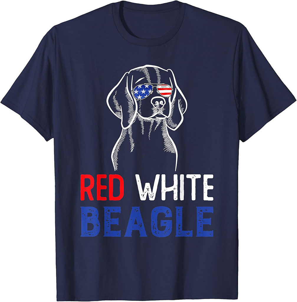 Red White & Beagle TShirt American Flag 4th Of July Gift