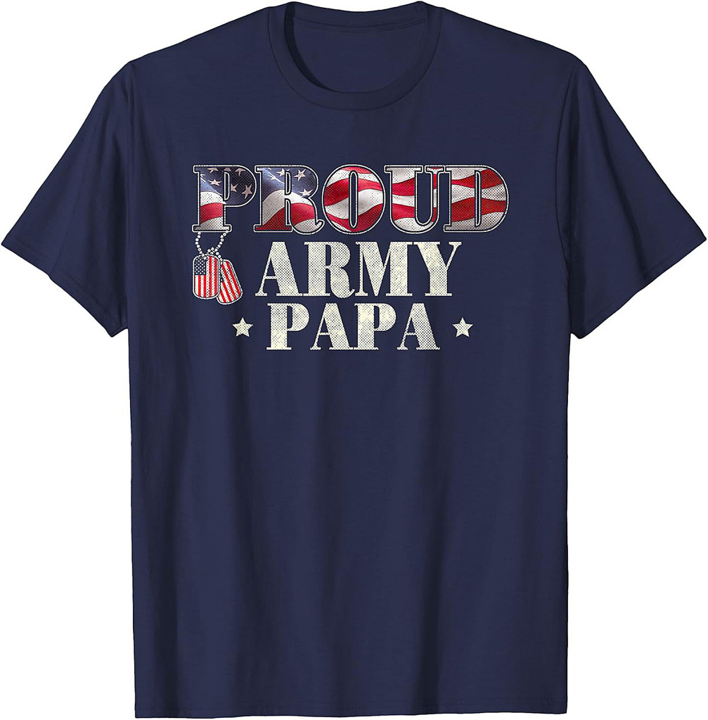 Army Veteran Papa Fathers Day T-Shirt