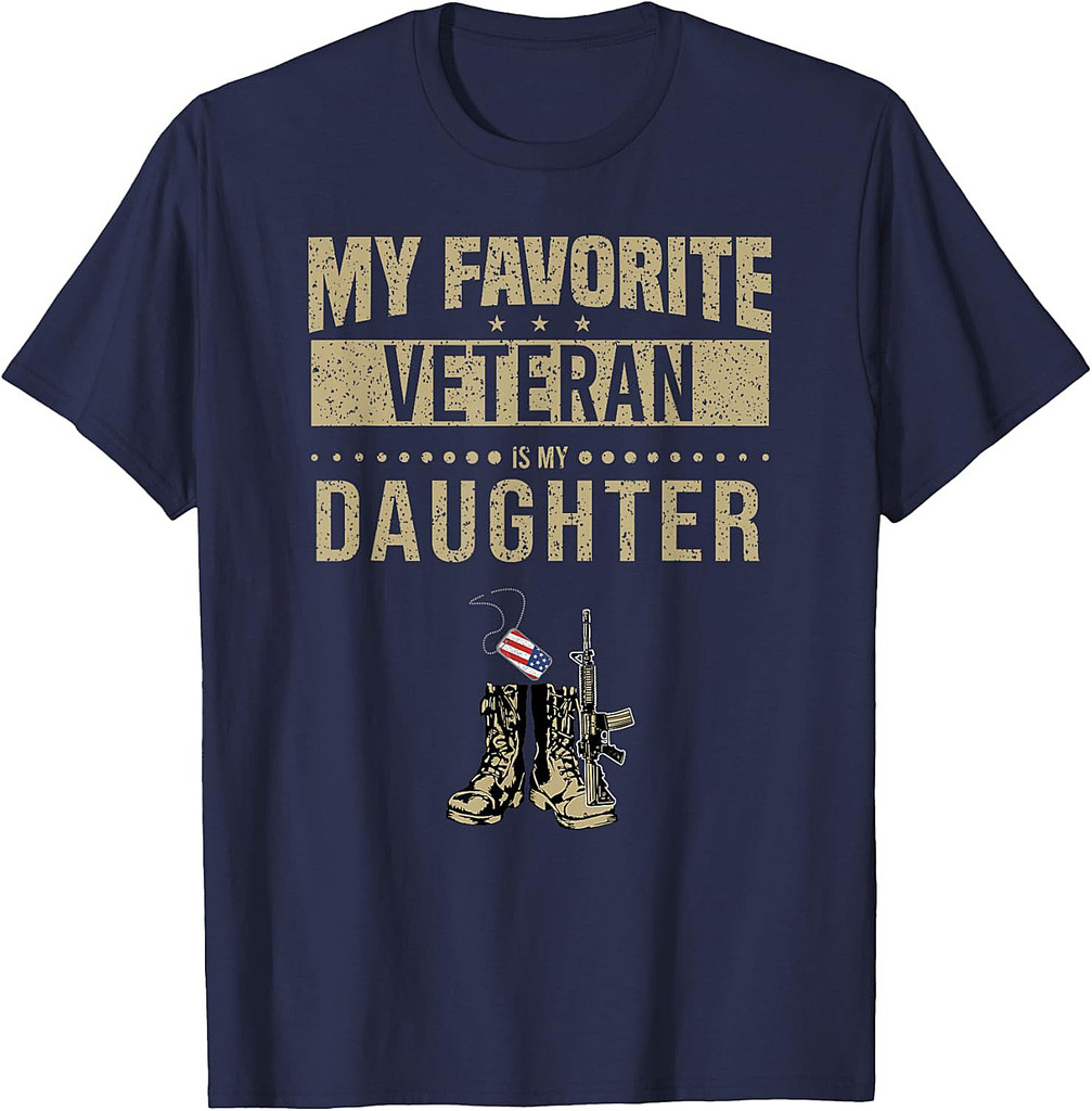 My Favorite Veteran Is My Daughter American Flag Veteran Day T-Shirt