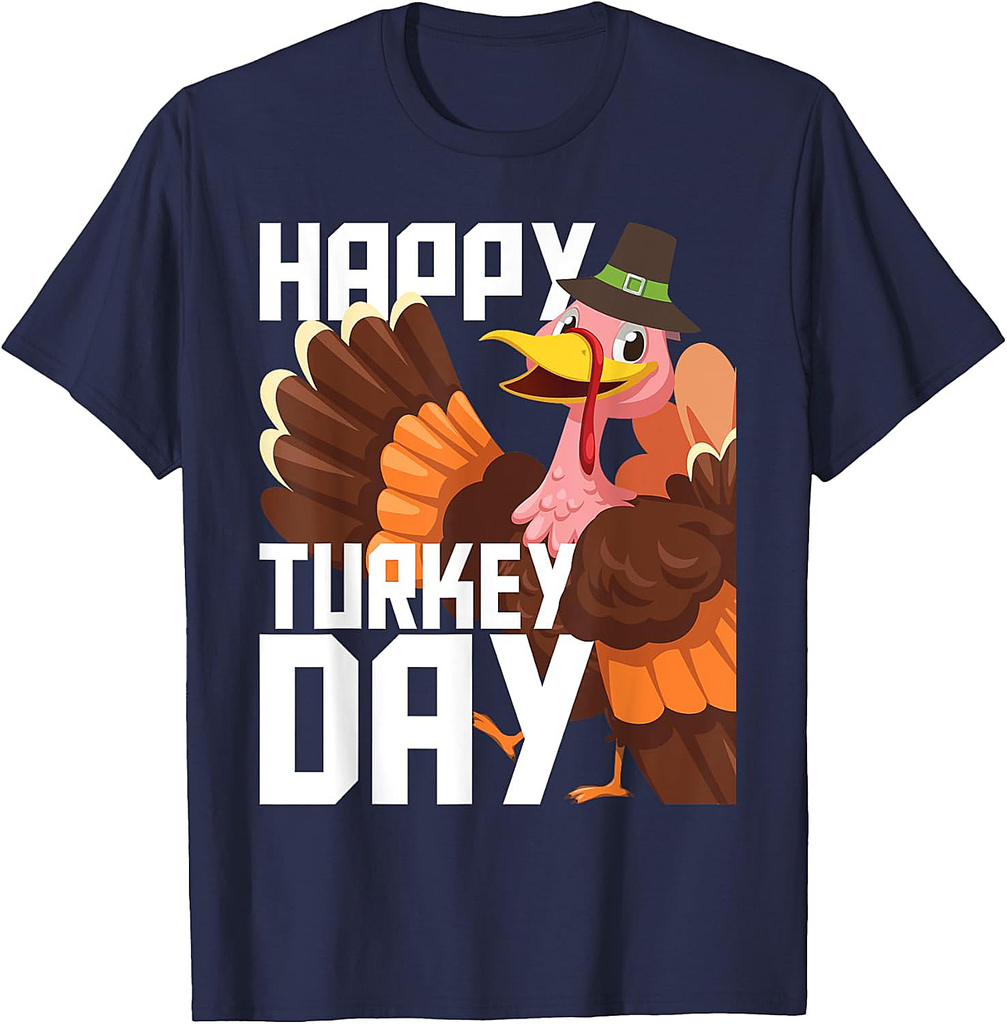 Happy Turkey Day Thanksgiving Fall Autumn Holiday T-Shirt