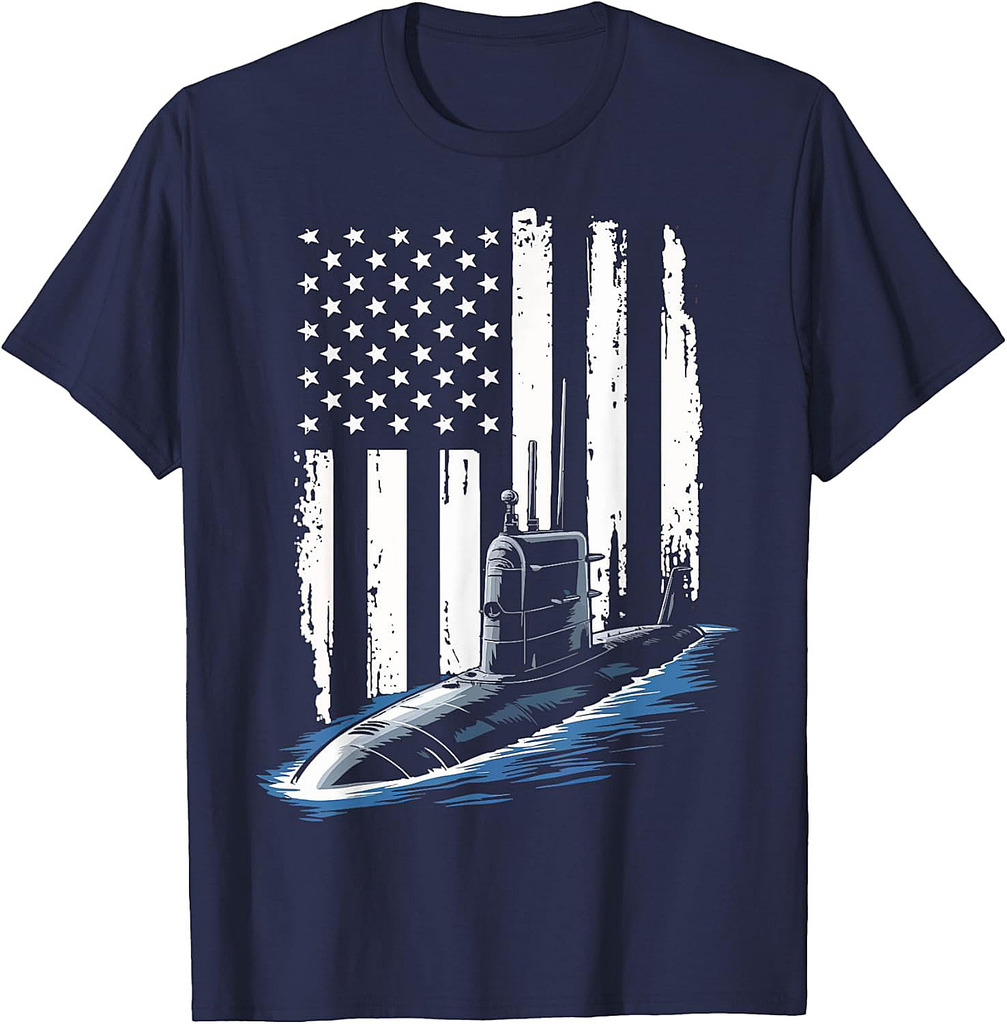 Submarine USA Flag Veteran 4th of July T-Shirt
