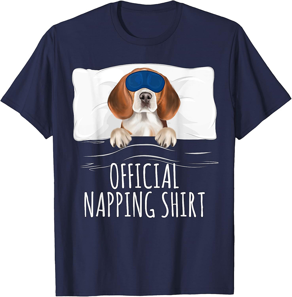 Sleeping Beagle Dog Napping T-Shirt for Men Women