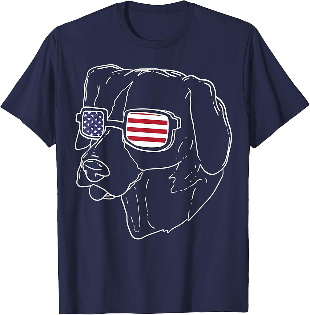Beagle USA American Flag 4th of July T-Shirt