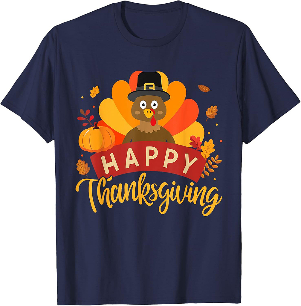 Happy Thanksgiving Turkey for Family Dinner Feast T-Shirt