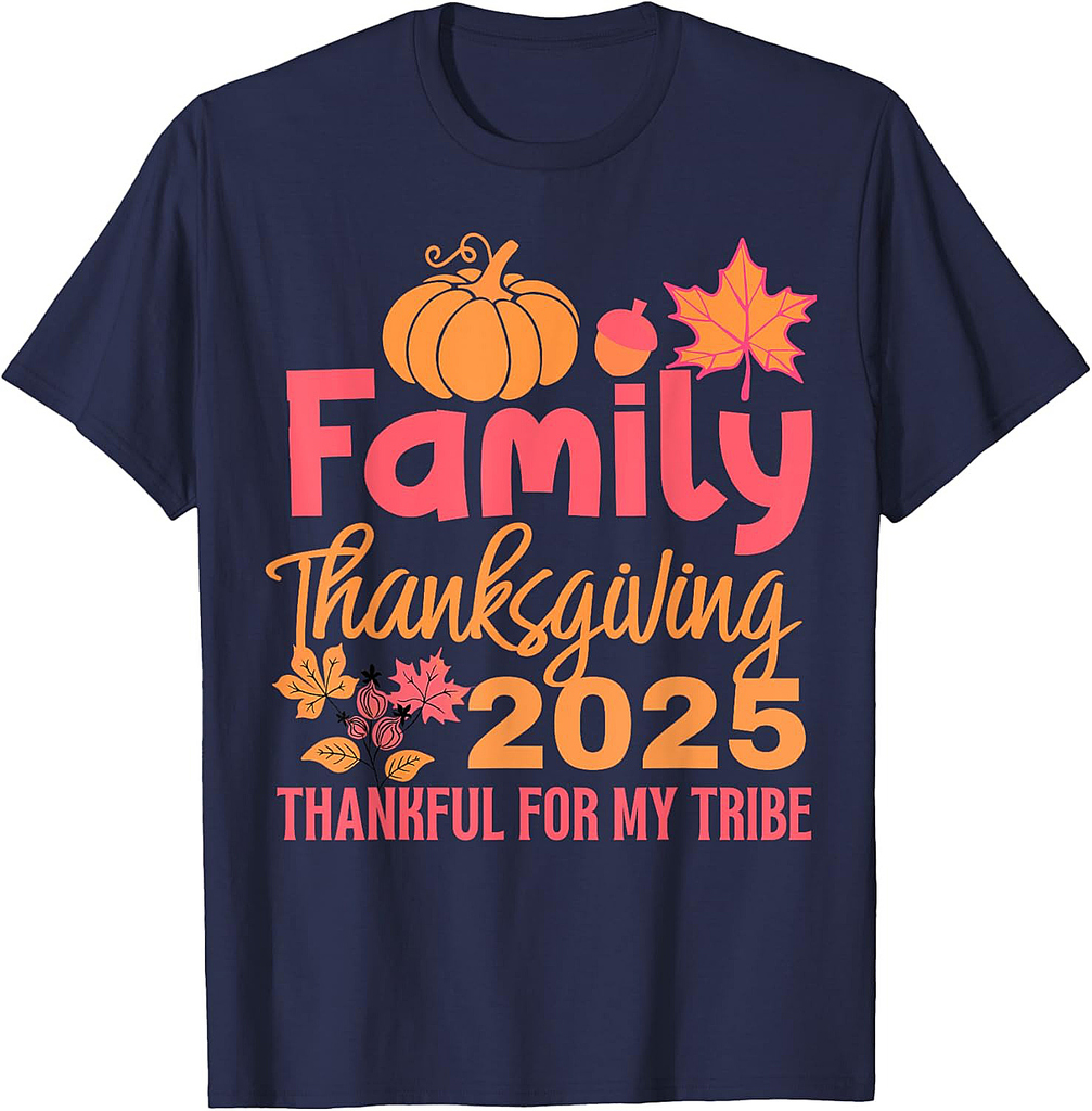 Family Thanksgiving 2025 Pumpkin Group Matching T-Shirt