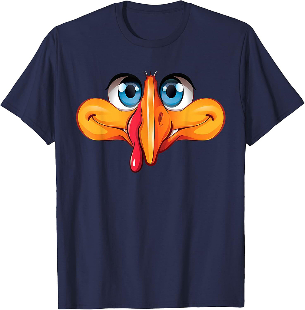 Turkey Face Funny Trot Turkey Thanksgiving Day T-Shirt
