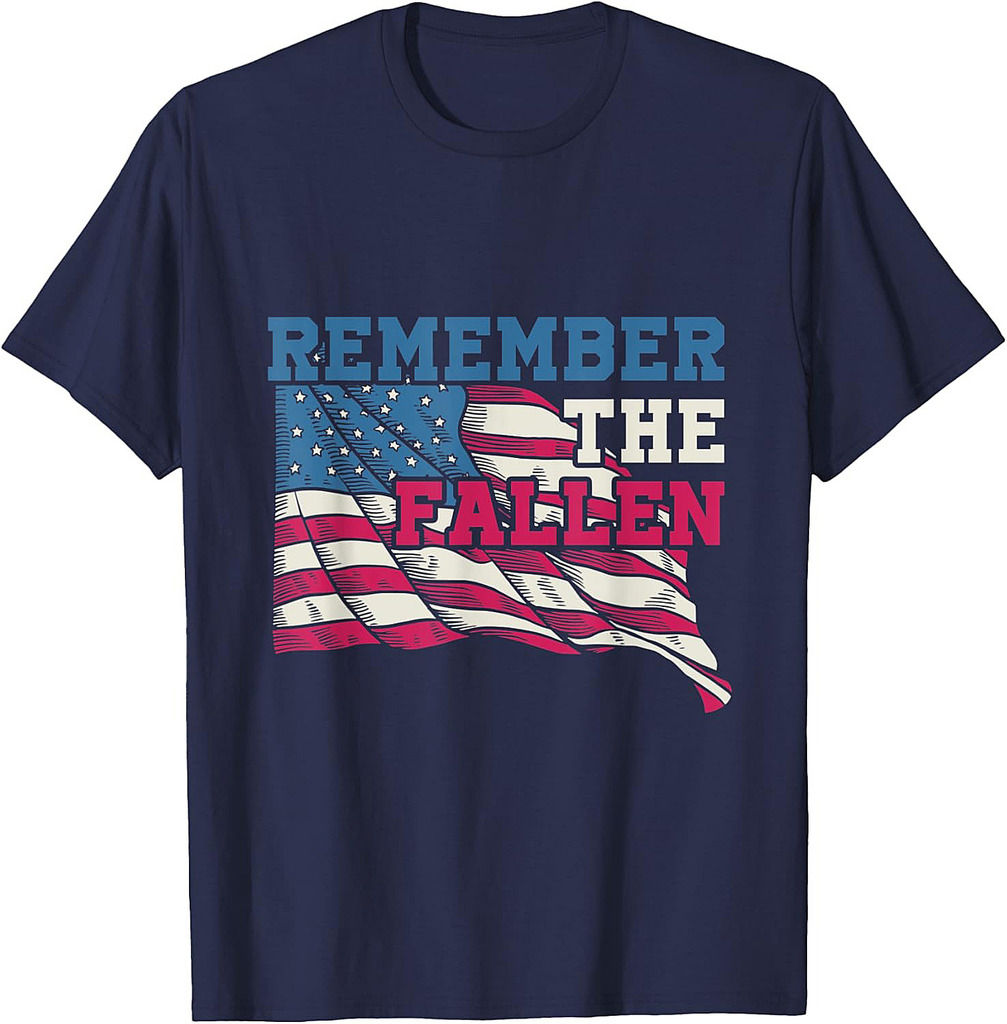Remember The Fallen American Flag Soldiers Military Veteran T-Shirt