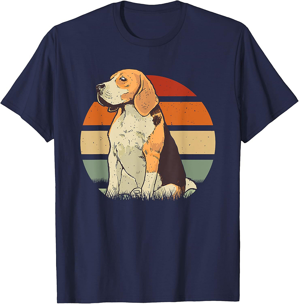 Beagle Retro Sunset Dog Pet Men Women Girls T-Shirt