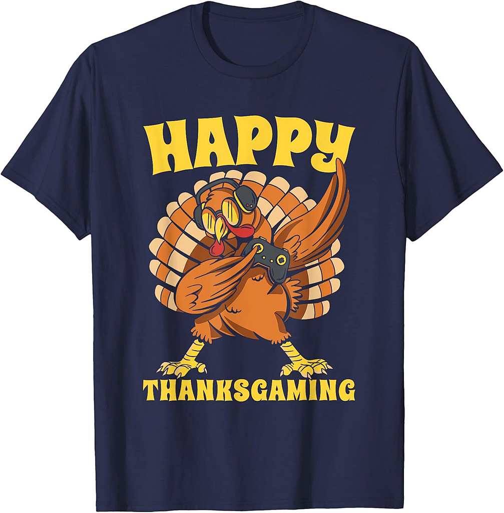 Funny Turkey Thanksgiving Gamer T-Shirt