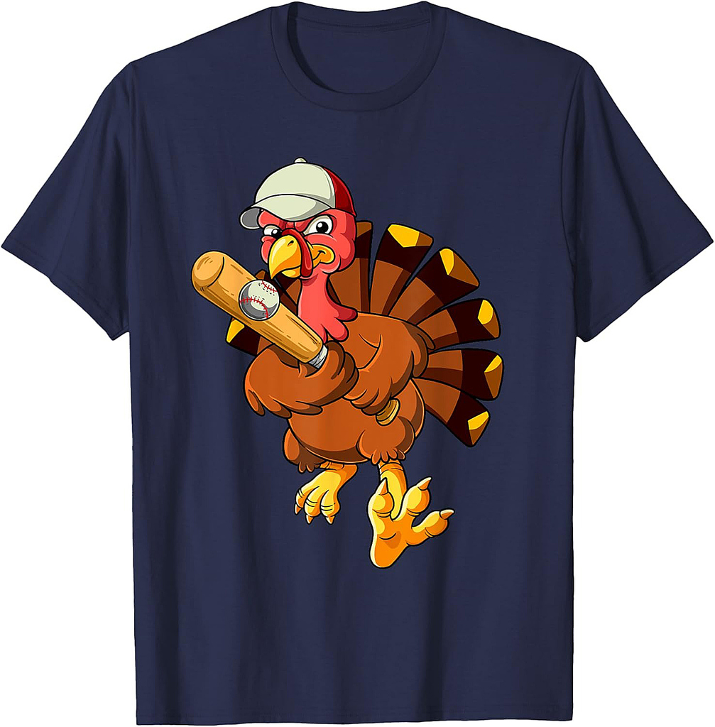 Thanksgiving Turkey Baseball T-Shirt