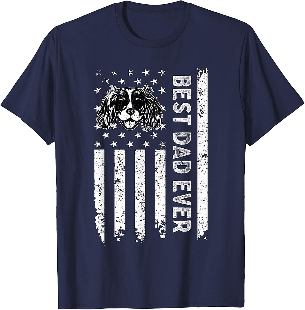 Best Cavalier King Charles Spaniel Dog Dad Ever Fathers Day T-Shirt