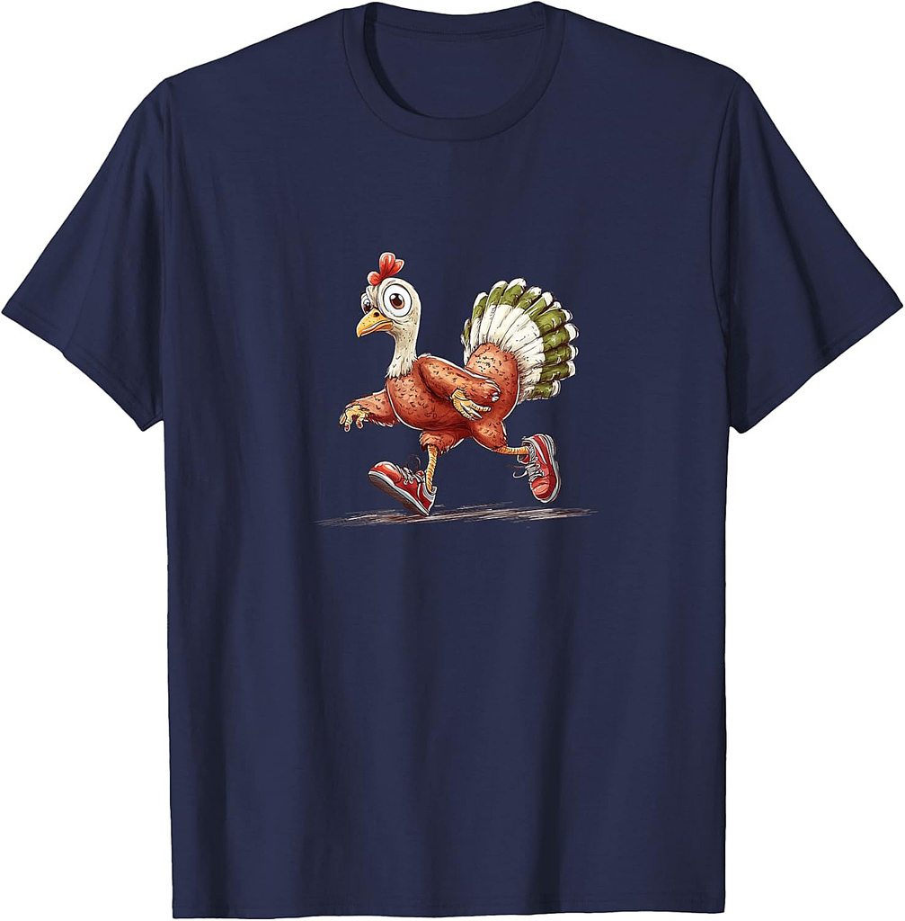 Thanksgiving Running Turkey Sneakers T-Shirt