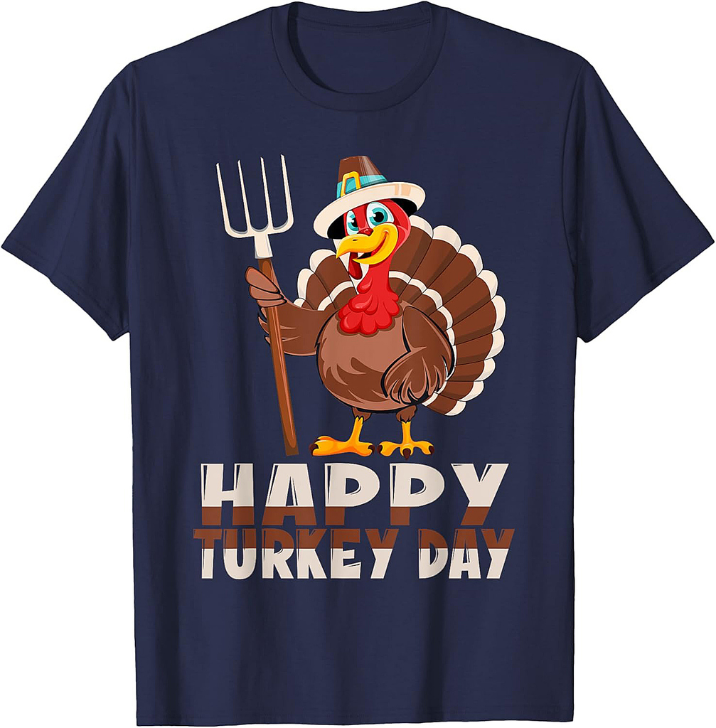 Happy Turkey Day Pilgrim Turkey For Thanksgiving Day T-Shirt