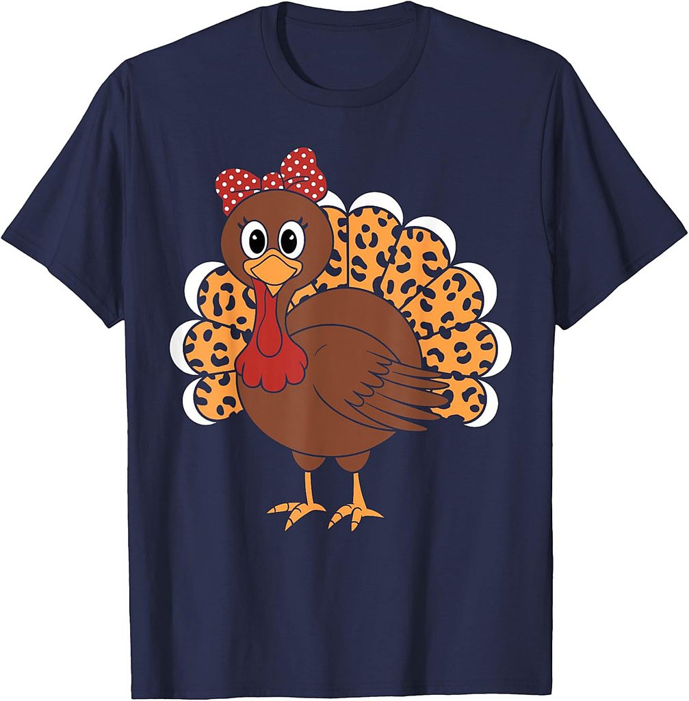 Turkey Leopard Funny Turkey Thanksgiving Day T-Shirt