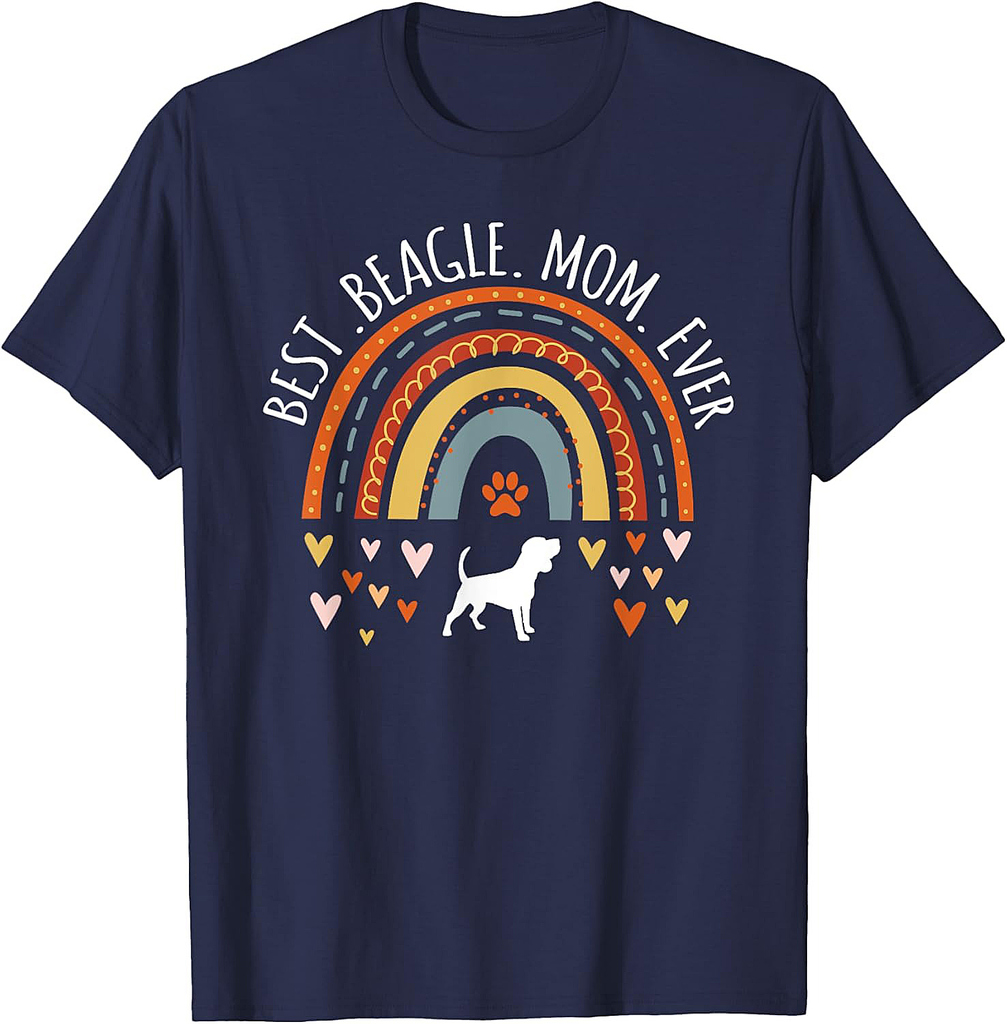 Best Beagle Mom Ever Rainbow Gifts For Beagle Lover Dog Mama T-Shirt